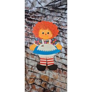 Vintage Bobbs Merrell 14" Raggedy Ann Cardboard Cutout Party Decor Collectible